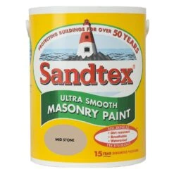 Sandtex Smooth Masonry Paint, 5L, Mid Stone