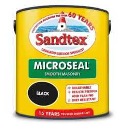 Sandtex® Ultra Smooth Masonry Paint Black - 2.5L -Sandtex 12806289 1804871255885295