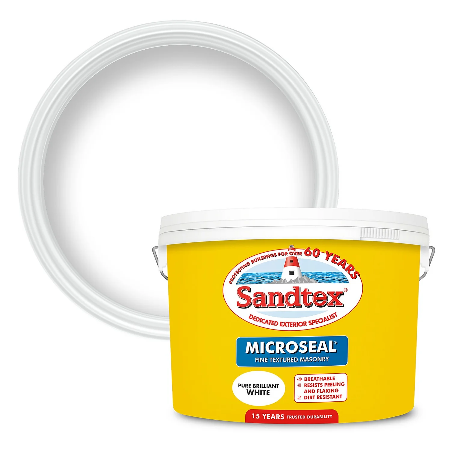Sandtex® Textured Masonry Paint Pure Brilliant White - 10L 1 Sandtex® Textured Masonry Paint Pure Brilliant White - 10L