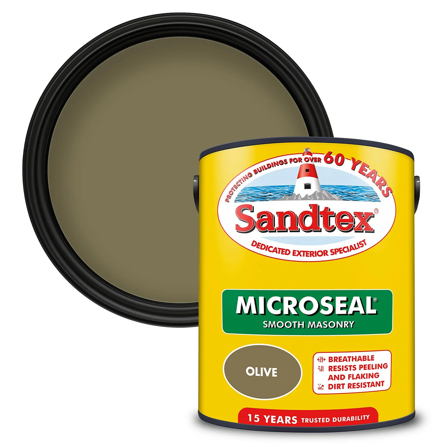 Sandtex® Ultra Smooth Masonry Paint Olive - 5L 1 Sandtex® Ultra Smooth Masonry Paint Olive - 5L