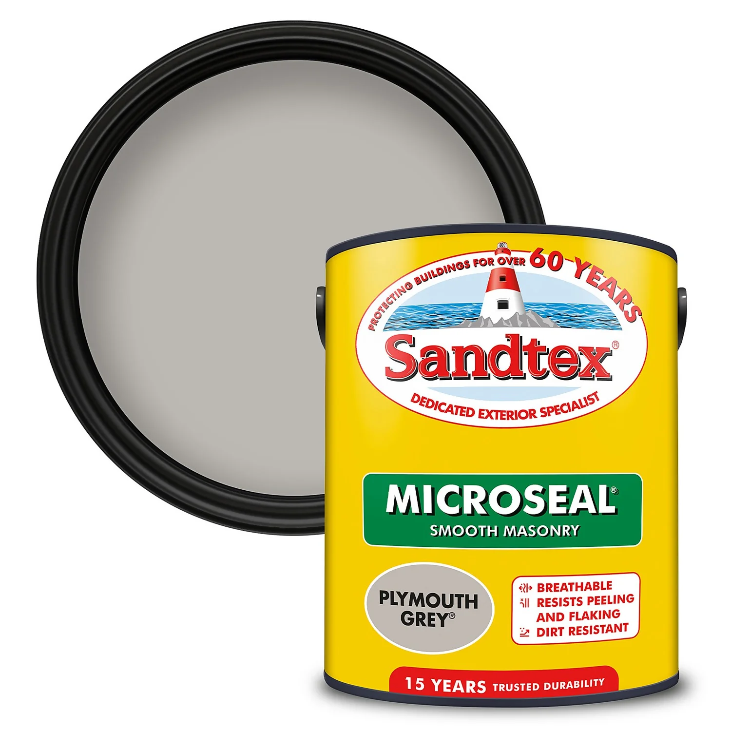 Sandtex® Ultra Smooth Masonry Paint Plymouth Grey - 5L 1 Sandtex® Ultra Smooth Masonry Paint Plymouth Grey - 5L