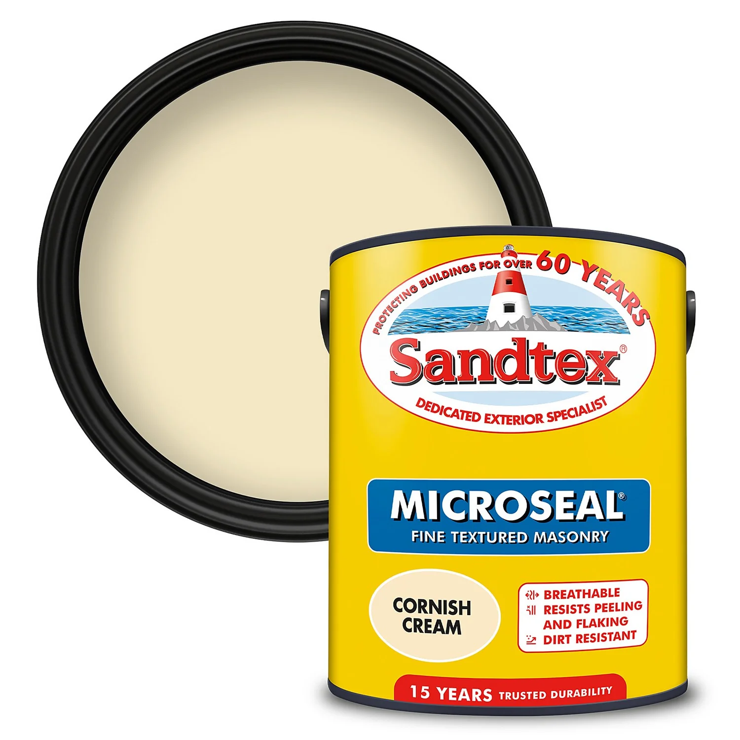Sandtex® Textured Masonry Paint Cornish Cream - 5L 1 Sandtex® Textured Masonry Paint Cornish Cream - 5L