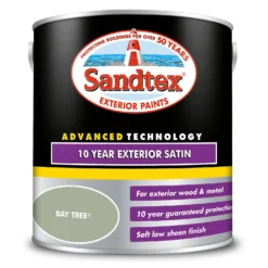 Sandtex® Exterior 10 Year Satin Paint Bay Tree - 2.5L -Sandtex 12809798 1944871561325498
