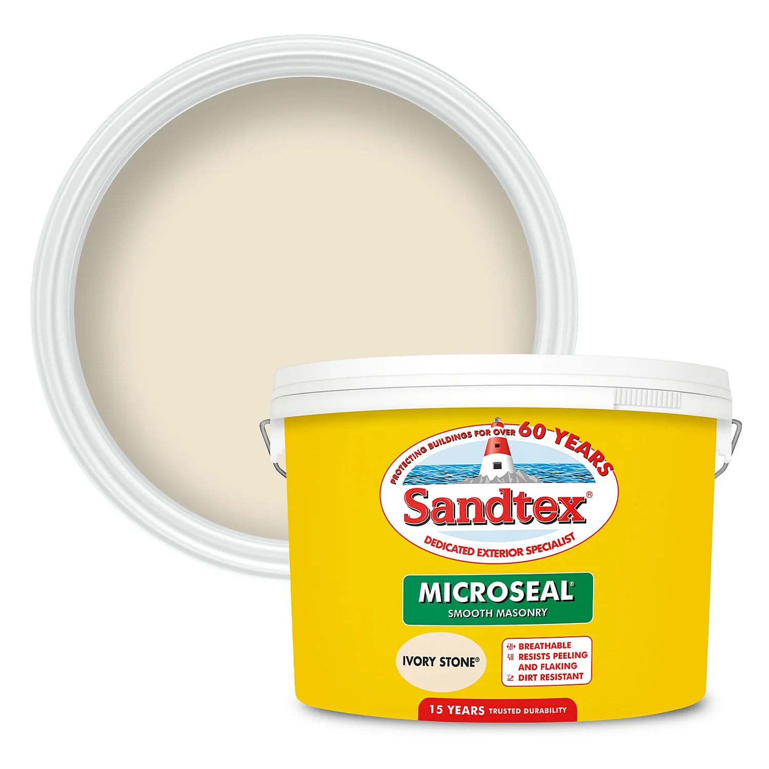 Sandtex® Ultra Smooth Masonry Paint Ivory Stone - 10L 1 Sandtex® Ultra Smooth Masonry Paint Ivory Stone - 10L