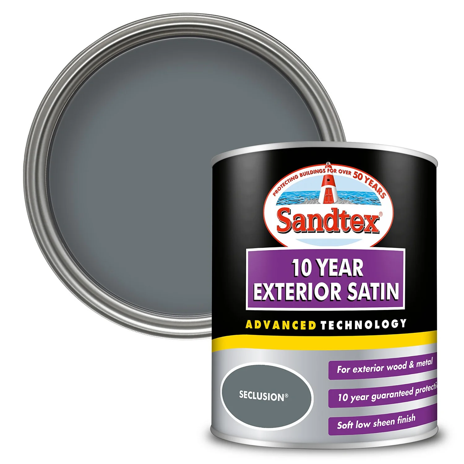 Sandtex® Exterior 10 Year Satin Paint Seclusion - 750ml 1 Sandtex® Exterior 10 Year Satin Paint Seclusion - 750ml