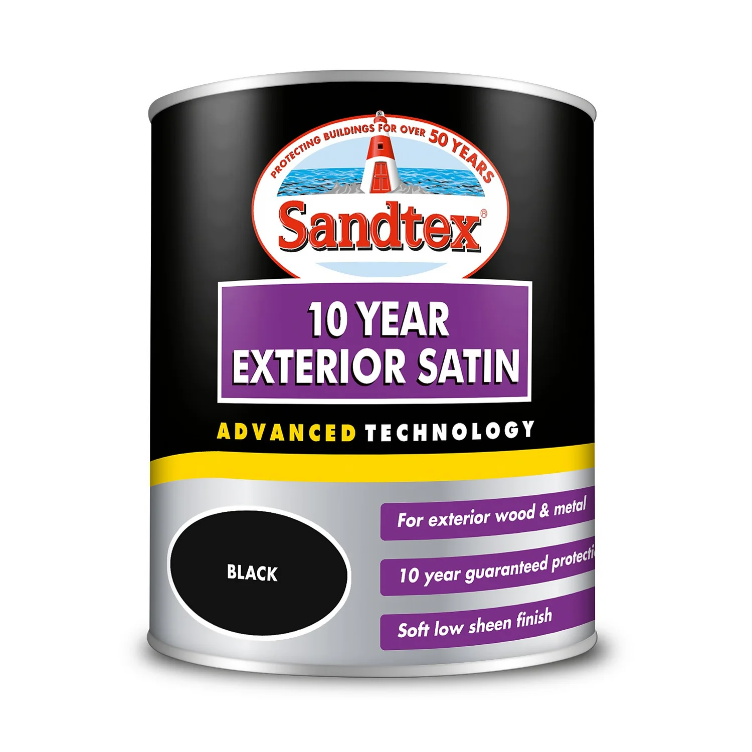 Sandtex® Exterior 10 Year Satin Paint Black - 750ml 7 Sandtex® Exterior 10 Year Satin Paint Black - 750ml - Image 7