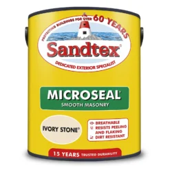 Sandtex® Ultra Smooth Masonry Paint Ivory Stone - 5L -Sandtex 12811768 7804871319411753