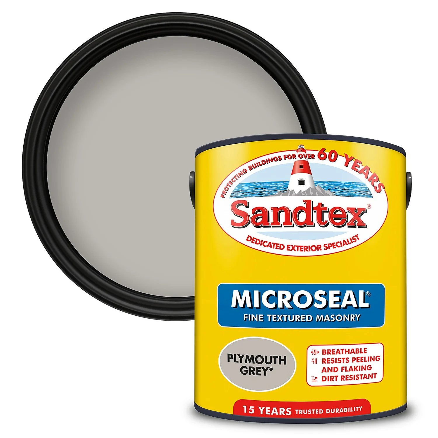 Sandtex® Textured Masonry Paint Plymouth Grey - 5L 1 Sandtex® Textured Masonry Paint Plymouth Grey - 5L