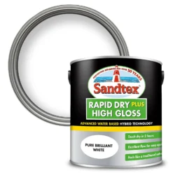 Sandtex® Rapid Dry Gloss Paint Pure Brilliant White - 2.5L