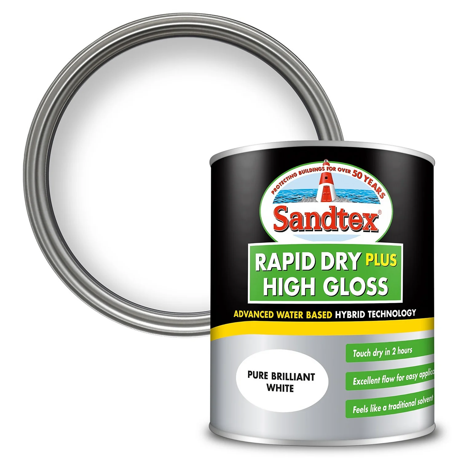 Sandtex® Rapid Dry Gloss Paint Pure Brilliant White - 750ml 1 Sandtex® Rapid Dry Gloss Paint Pure Brilliant White - 750ml