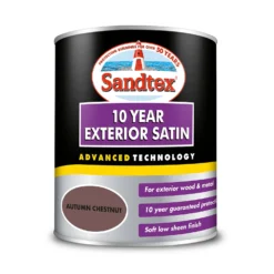 Sandtex® Exterior 10 Year Satin Paint Autumn Chestnut - 750ml -Sandtex 12813370 6264871566049364