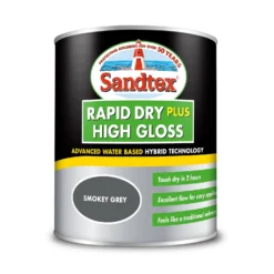 Sandtex® Rapid Dry Gloss Paint Smoky Grey - 750ml -Sandtex 12813372 1904951367110458