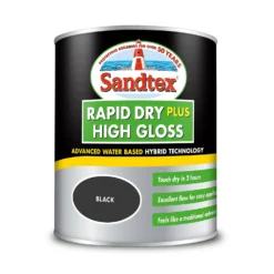 Sandtex® Rapid Dry Gloss Paint Black - 750ml -Sandtex 12813505 1504951367086350