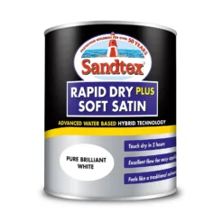 Sandtex® Rapid Dry Satin Paint Pure Brilliant White - 750ml -Sandtex 12813509 7584951367094378