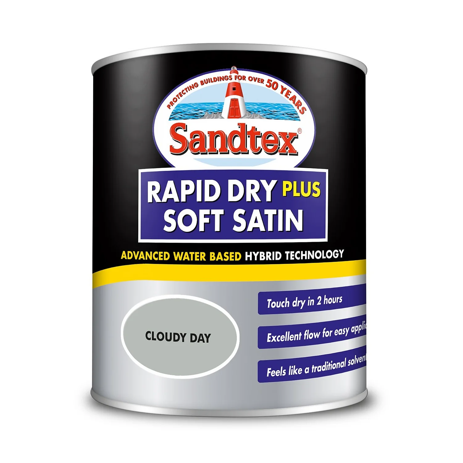 Sandtex® Rapid Dry Satin Paint Cloudy Day - 750ml 7 Sandtex® Rapid Dry Satin Paint Cloudy Day - 750ml - Image 7