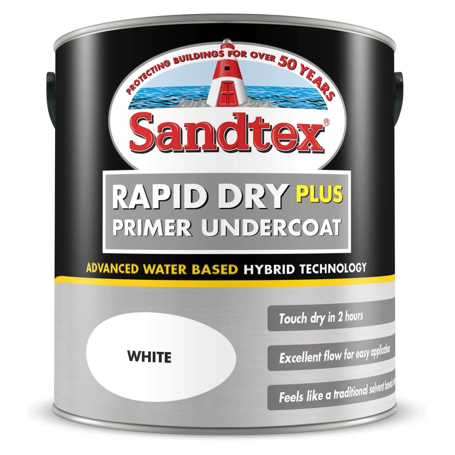 Sandtex Rapid Dry Primer Undercoat - White - 2.5L 2 Sandtex Rapid Dry Primer Undercoat - White - 2.5L - Image 2
