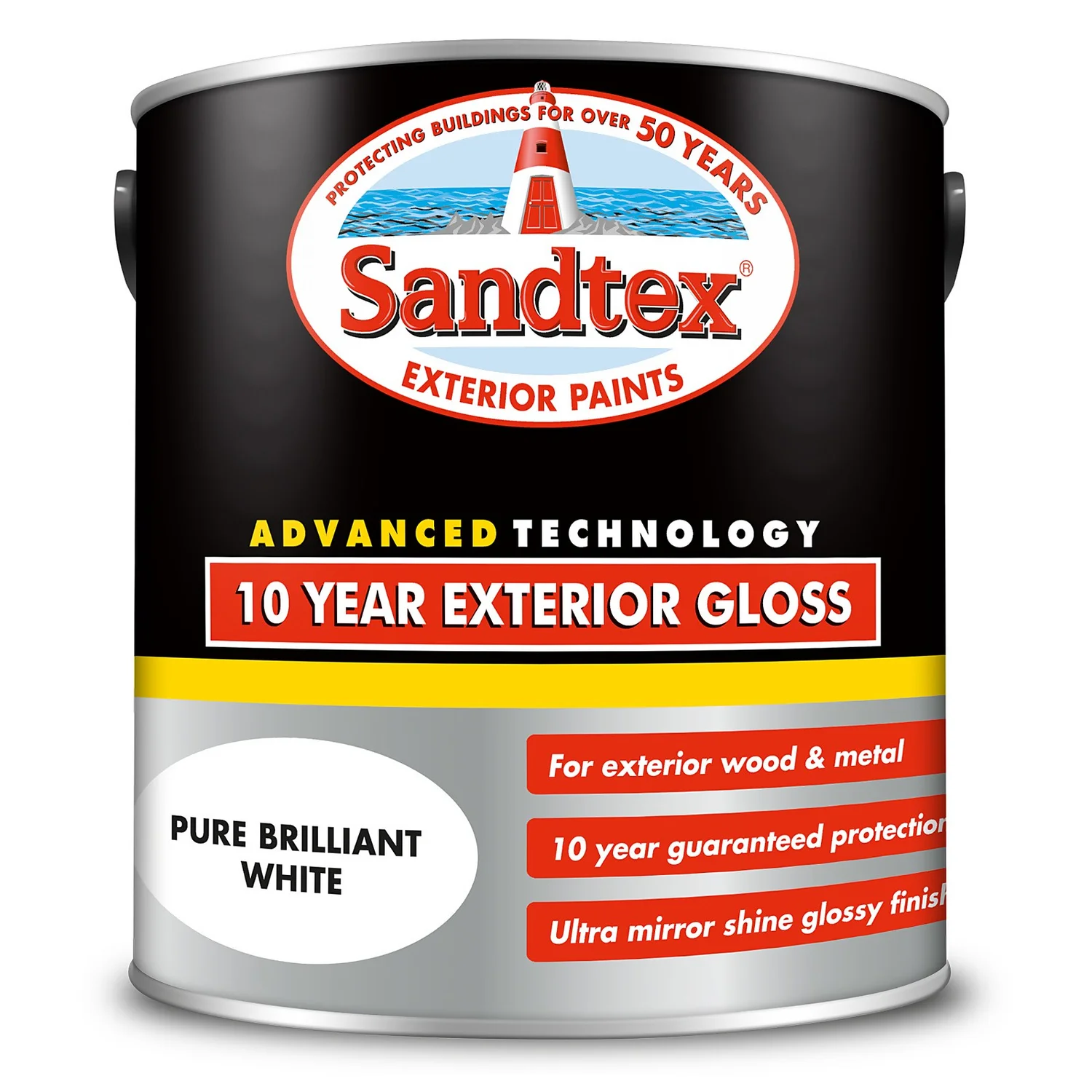 Sandtex® Exterior 10 Year Gloss Paint Pure Brilliant White - 2.5L 7 Sandtex® Exterior 10 Year Gloss Paint Pure Brilliant White - 2.5L - Image 7