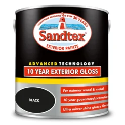 Sandtex® Exterior 10 Year Gloss Paint Charcoal Black - 2.5L -Sandtex 12837857 7834872087680370
