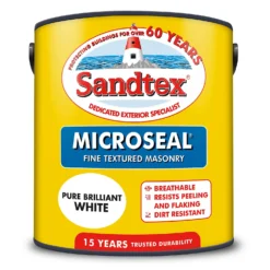 Sandtex® Textured Masonry Paint Pure Brilliant White - 2.5L -Sandtex 12838698 3144872085057509