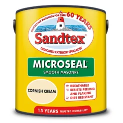 Sandtex® Ultra Smooth Masonry Paint Cornish Cream - 2.5L -Sandtex 12841413 1084872084481542