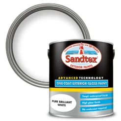 Sandtex® Exterior One Coat Gloss Paint Pure Brilliant White - 2.5L
