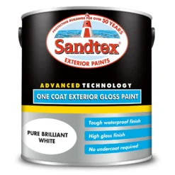 Sandtex® Exterior One Coat Gloss Paint Pure Brilliant White - 2.5L 14 Sandtex® Exterior One Coat Gloss Paint Pure Brilliant White - 2.5L -Sandtex 12841836 5484872086678112