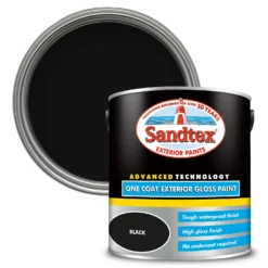 Sandtex® Exterior One Coat Gloss Paint Black - 2.5L