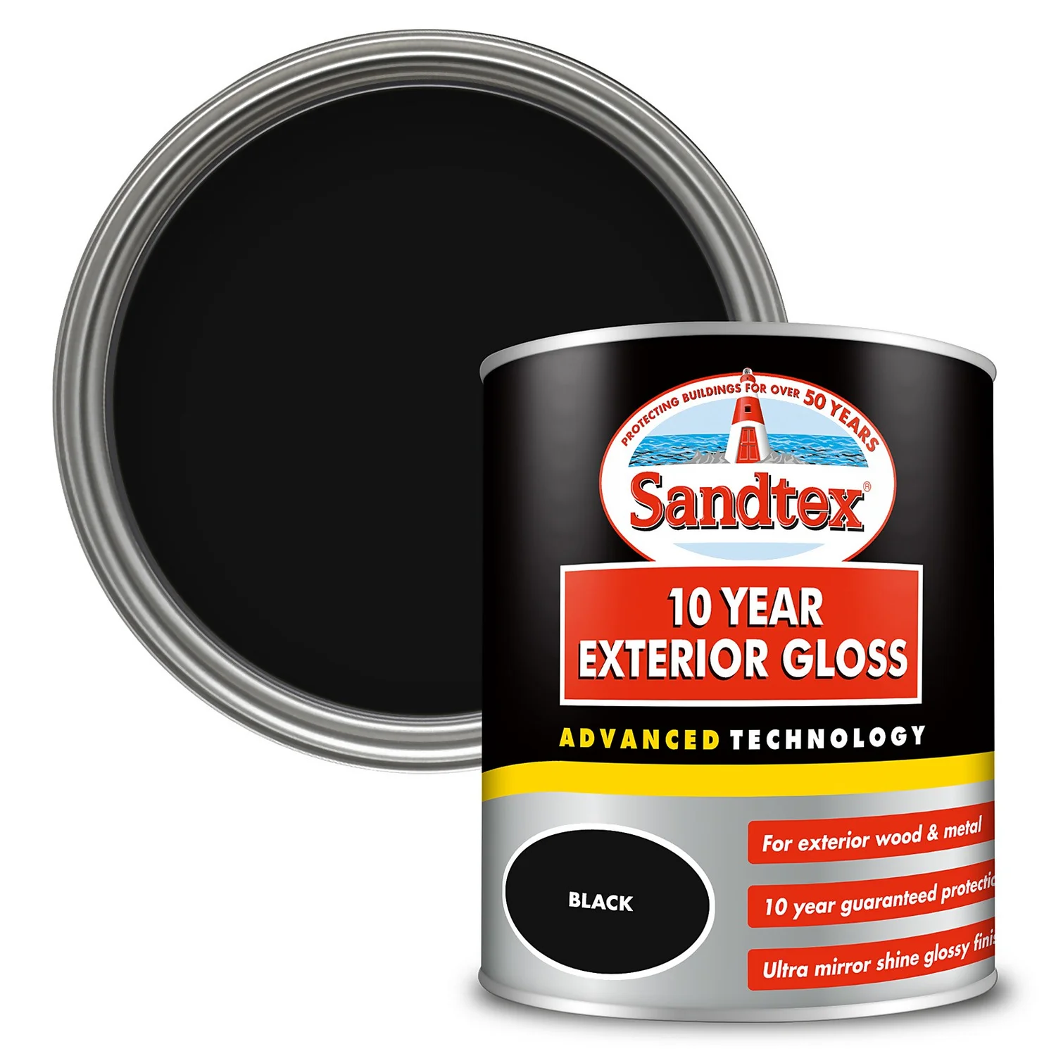 Sandtex® Exterior 10 Year Gloss Paint Charcoal Black - 750ml 1 Sandtex® Exterior 10 Year Gloss Paint Charcoal Black - 750ml