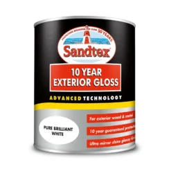 Sandtex® Exterior 10 Year Gloss Paint Pure Brilliant White - 750ml -Sandtex 12842308 1984872087346110