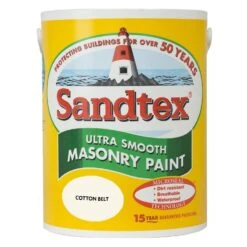Sandtex Smooth Masonry Paint, 5L, Cotton Belt