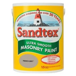 Sandtex Smooth Masonry Paint, 5L, French Grey