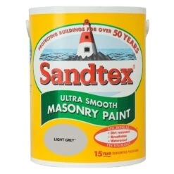 Sandtex Smooth Masonry Paint, 5L, Light Grey