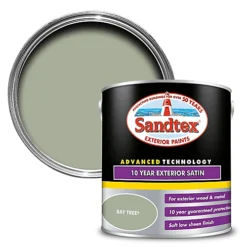 Sandtex 10 Year Bay Tree Satinwood Exterior Metal & Wood Paint, 2.5L