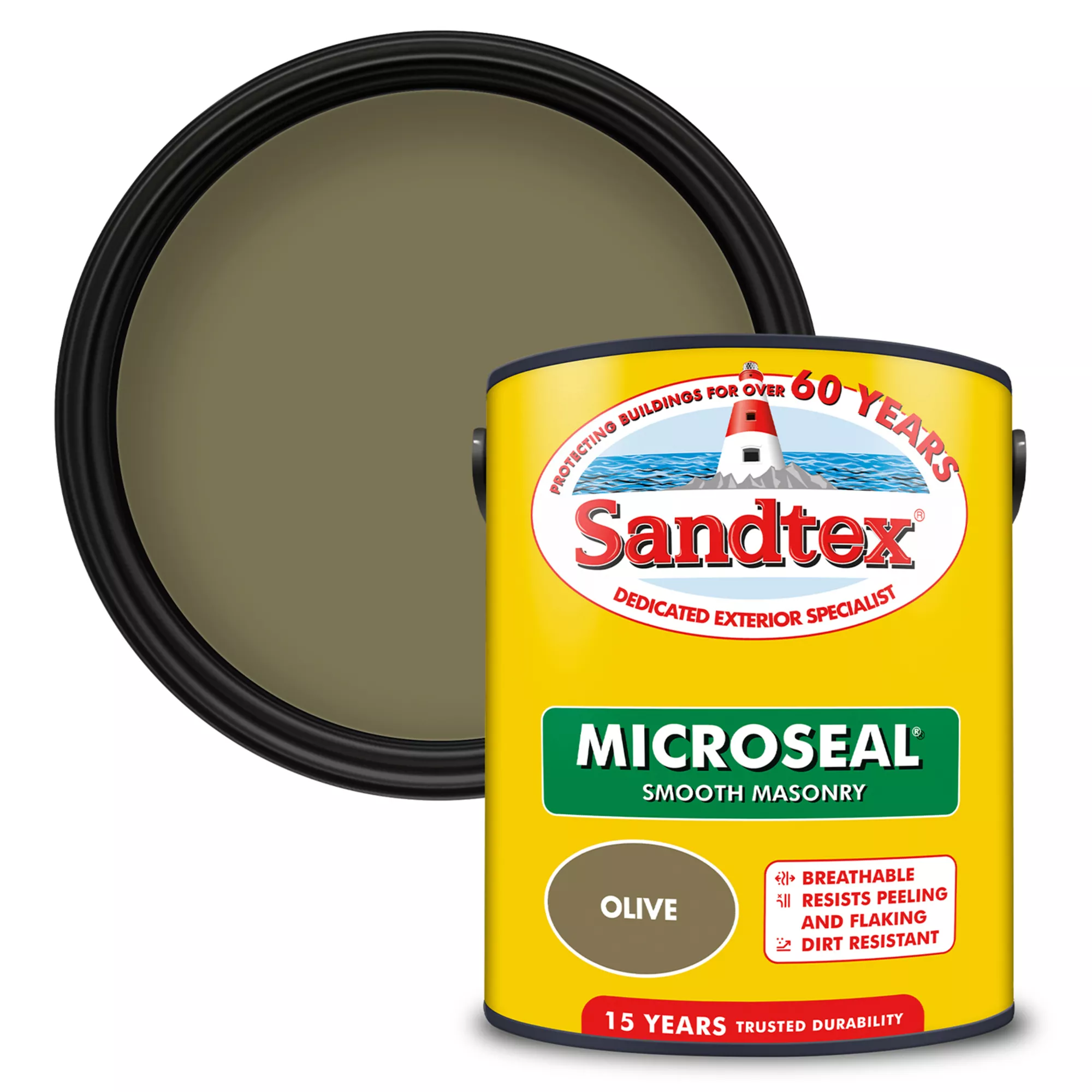 Sandtex Olive Matt Masonry Paint, 5L Tub 1 Sandtex Olive Matt Masonry Paint, 5L Tub