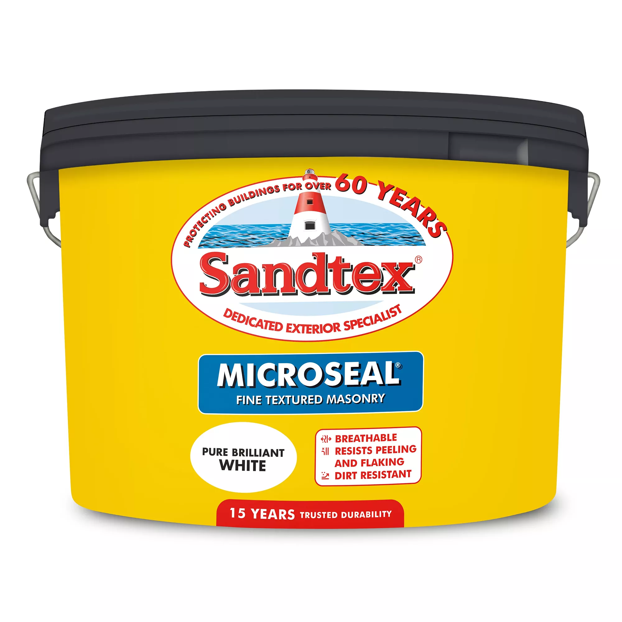Sandtex Pure Brilliant White Textured Masonry Paint, 10L 2 Sandtex Pure Brilliant White Textured Masonry Paint, 10L - Image 2
