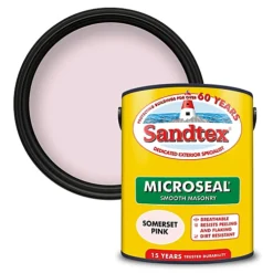 Sandtex Somerset Pink Matt Masonry Paint, 5L Tub