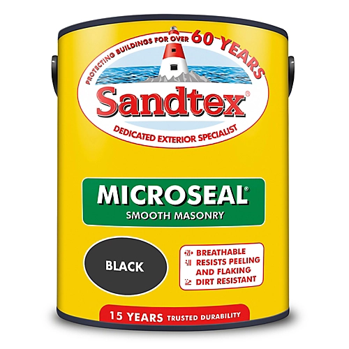 Sandtex Ultra Smooth Black Masonry Paint, 5L 2 Sandtex Ultra Smooth Black Masonry Paint, 5L - Image 2