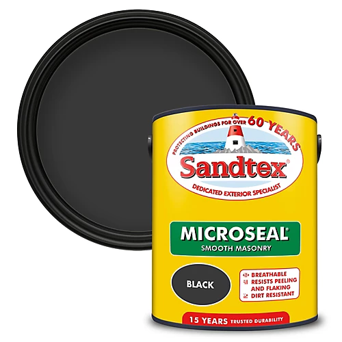 Sandtex Ultra Smooth Black Masonry Paint, 5L 1 Sandtex Ultra Smooth Black Masonry Paint, 5L