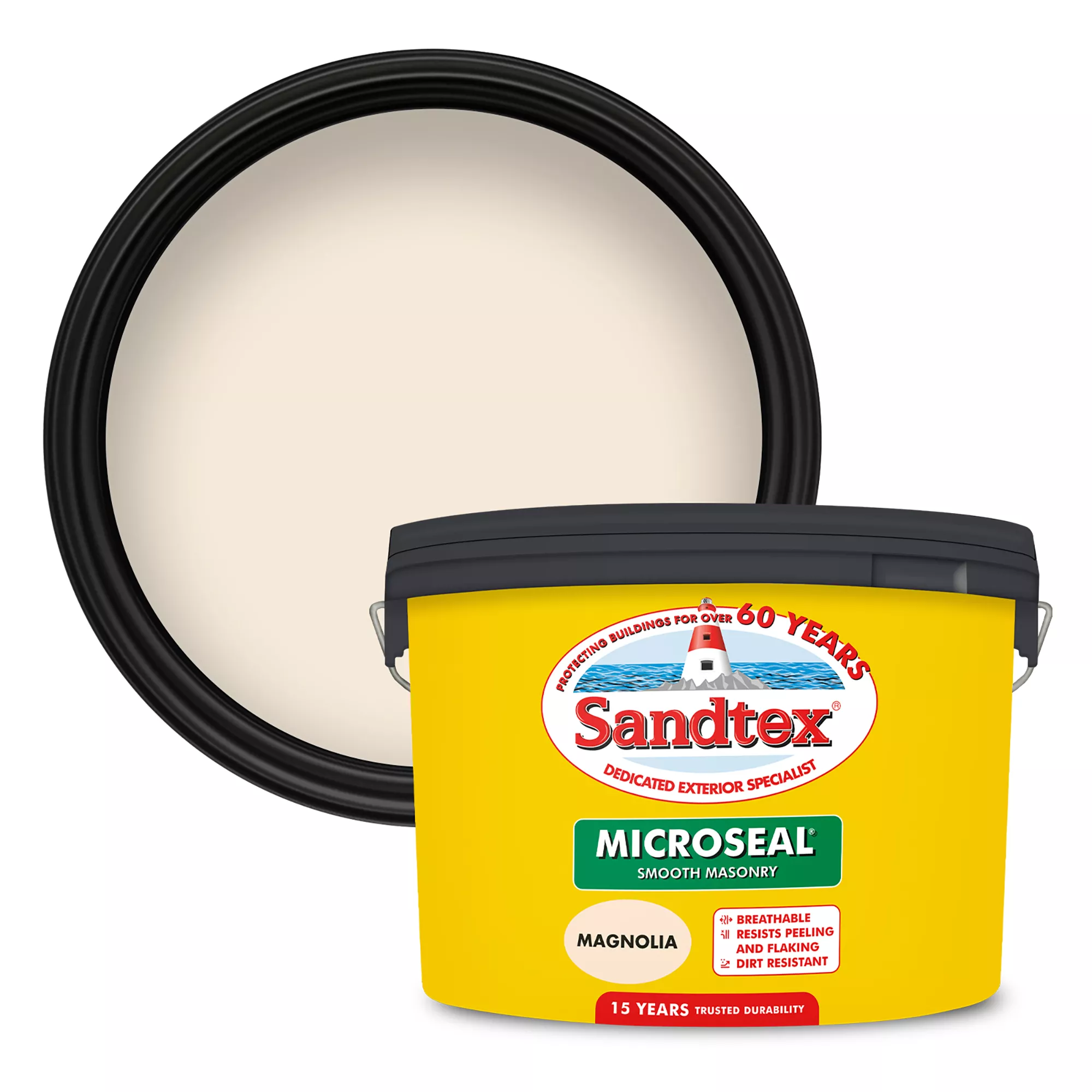 Sandtex Ultra Smooth Magnolia Masonry Paint, 10L 1 Sandtex Ultra Smooth Magnolia Masonry Paint, 10L