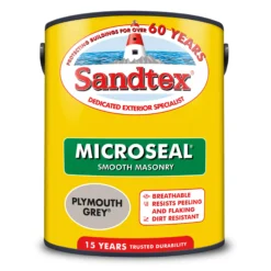 Sandtex -Sandtex sandtex ultra smooth plymouth grey masonry paint 5l5010131536755 02c bq