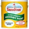 Sandtex Ultra Smooth Pure Brilliant White Smooth Masonry Paint, 2.5L