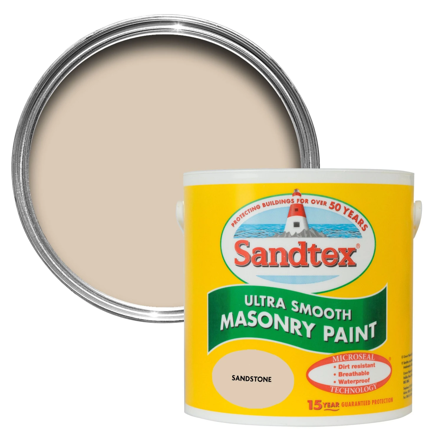 Sandtex Ultra Smooth Sandstone Beige Masonry Paint, 2.5L 1 Sandtex Ultra Smooth Sandstone Beige Masonry Paint, 2.5L